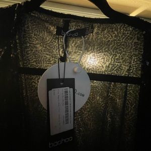 Black Sequined maxi length wrap dress